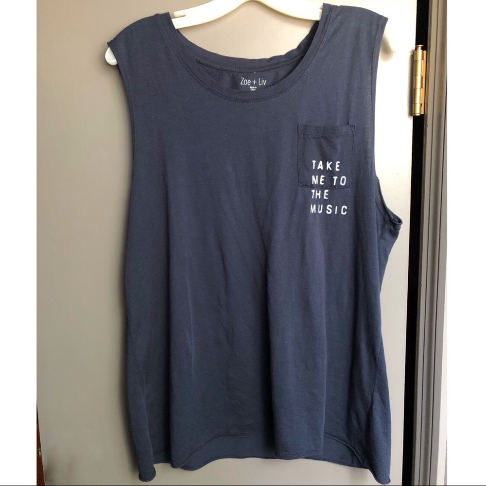 dark navy “take me to the music” tank
